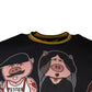 Black Pig Family Cotton Crew Neck T-shirt