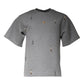 Gray Cotton Blend Embellished Tee T-shirt