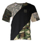 Multicolor Camouflage Cotton Round Neck T-shirt