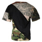 Multicolor Camouflage Cotton Round Neck T-shirt