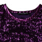 Purple Sequin Round Neck Sleeveless T-shirt