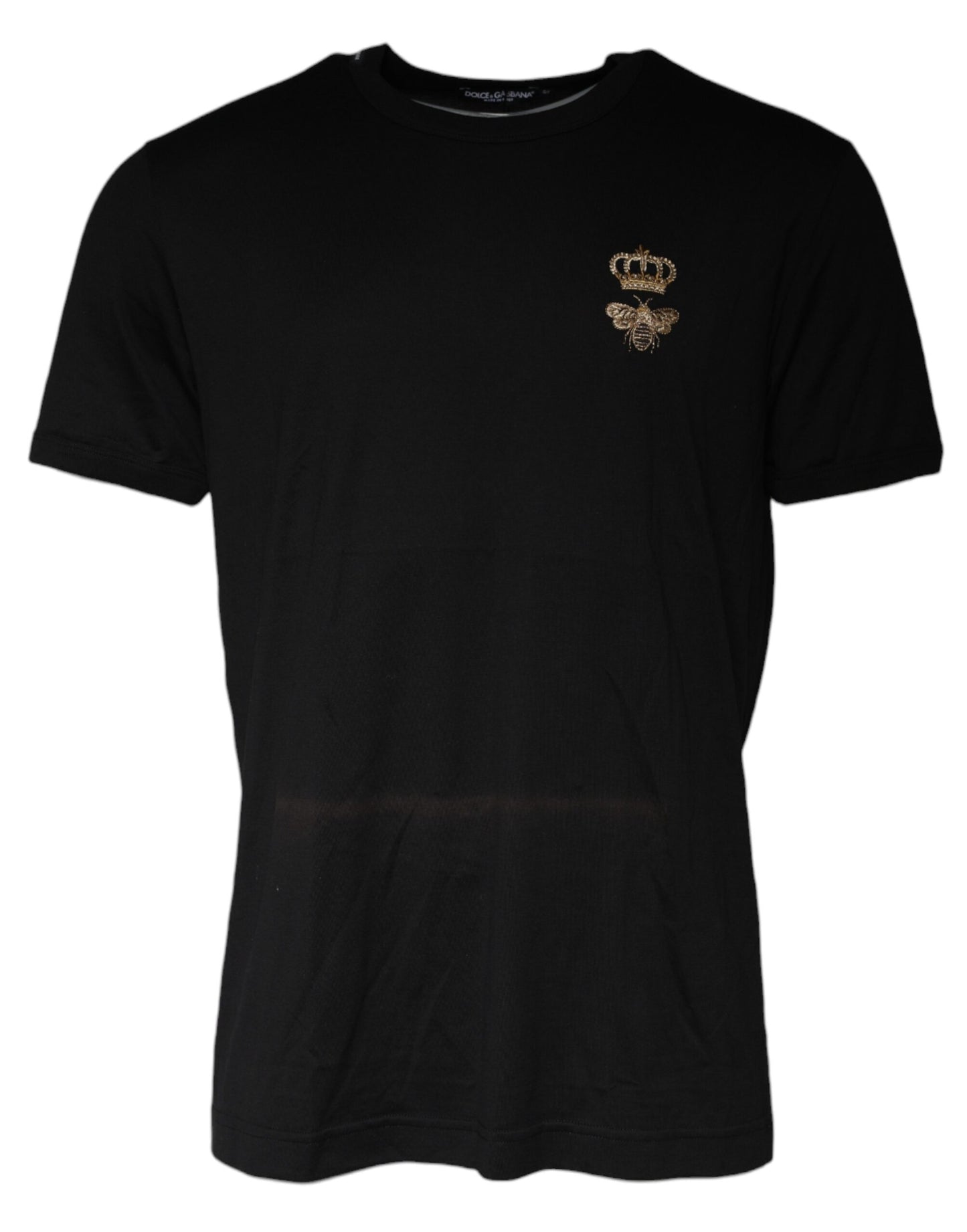 Black Bee Crown Cotton Crew Neck T-shirt