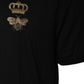 Black Bee Crown Cotton Crew Neck T-shirt