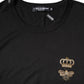 Black Bee Crown Cotton Crew Neck T-shirt