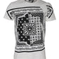 White Bandana Print Cotton Short Sleeves T-shirt