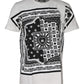 White Bandana Print Cotton Short Sleeves T-shirt