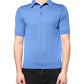 Blue Cashmere Short Sleeves Men Polo T-shirt