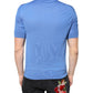 Blue Cashmere Short Sleeves Men Polo T-shirt