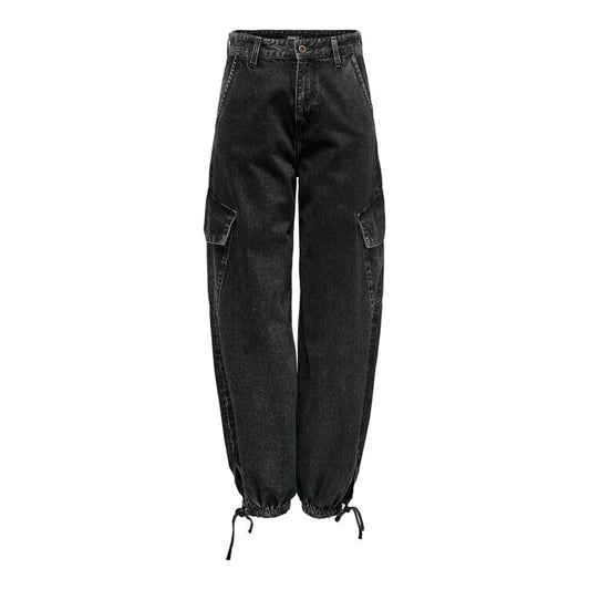 Black Cotton Jeans & Pant