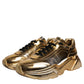 Gold Leather Daymaster Low Top Sneakers Shoes