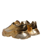 Gold Leather Daymaster Low Top Sneakers Shoes