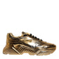 Gold Leather Daymaster Low Top Sneakers Shoes