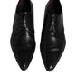 Black Leather Lace Up Men Derby Formal Shoes