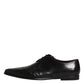 Black Leather Lace Up Men Derby Formal Shoes