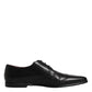 Black Leather Lace Up Men Derby Formal Shoes