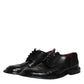 Black Leather Derby Wingtip Formal Shoes