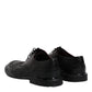 Black Leather Derby Wingtip Formal Shoes