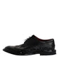 Black Leather Derby Wingtip Formal Shoes