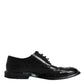 Black Leather Derby Wingtip Formal Shoes