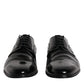 Black Leather Lace Up Derby Formal Shoes