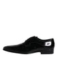 Black Leather Lace Up Derby Formal Shoes