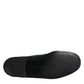 Black Leather Logo Slip On Men Loafers Shoes