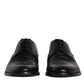 Black Leather Lace Up Men Derby Formal Shoes