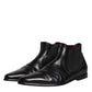 Black Leather Chelsea Men Ankle Boots Shoes