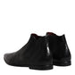 Black Leather Chelsea Men Ankle Boots Shoes