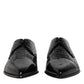 Black Exotic Leather Mens Derby Formal Shoes