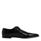 Black Exotic Leather Mens Derby Formal Shoes