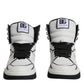 White Leather High Top Men Sneakers Shoes