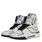 White Leather High Top Men Sneakers Shoes