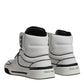 White Leather High Top Men Sneakers Shoes