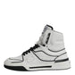 White Leather High Top Men Sneakers Shoes