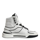 White Leather High Top Men Sneakers Shoes