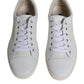 White Leather Low Top Men Sneakers Shoes