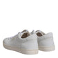 White Leather Low Top Men Sneakers Shoes