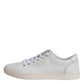 White Leather Low Top Men Sneakers Shoes