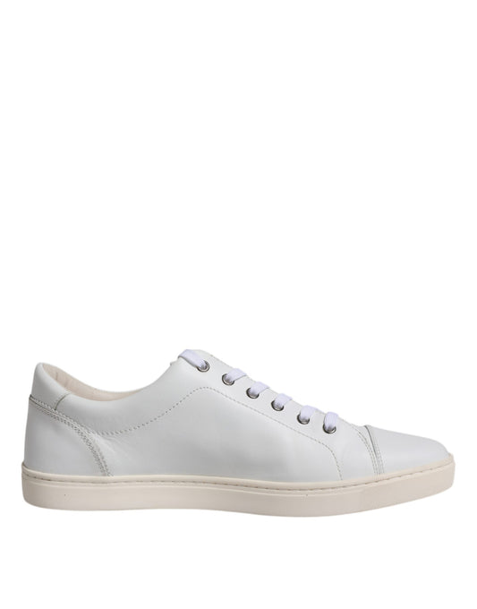 White Leather Low Top Men Sneakers Shoes