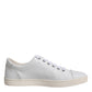 White Leather Low Top Men Sneakers Shoes