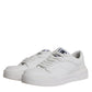 White Miami Leather Low Top Sneakers Shoes