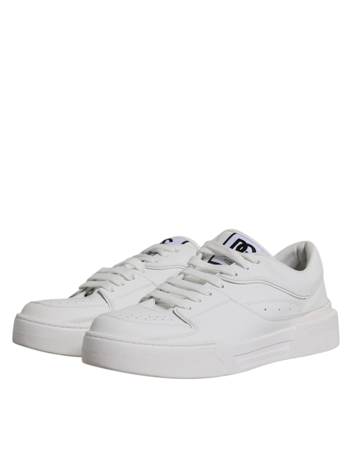 White Miami Leather Low Top Sneakers Shoes