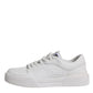 White Miami Leather Low Top Sneakers Shoes