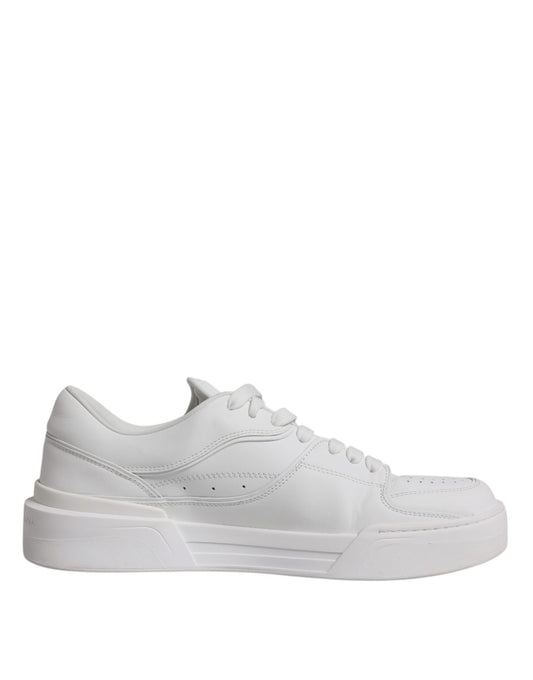 White Miami Leather Low Top Sneakers Shoes