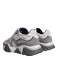 Grey Leather Neoprene Chunky Low Top Squalo Sneakers Shoes