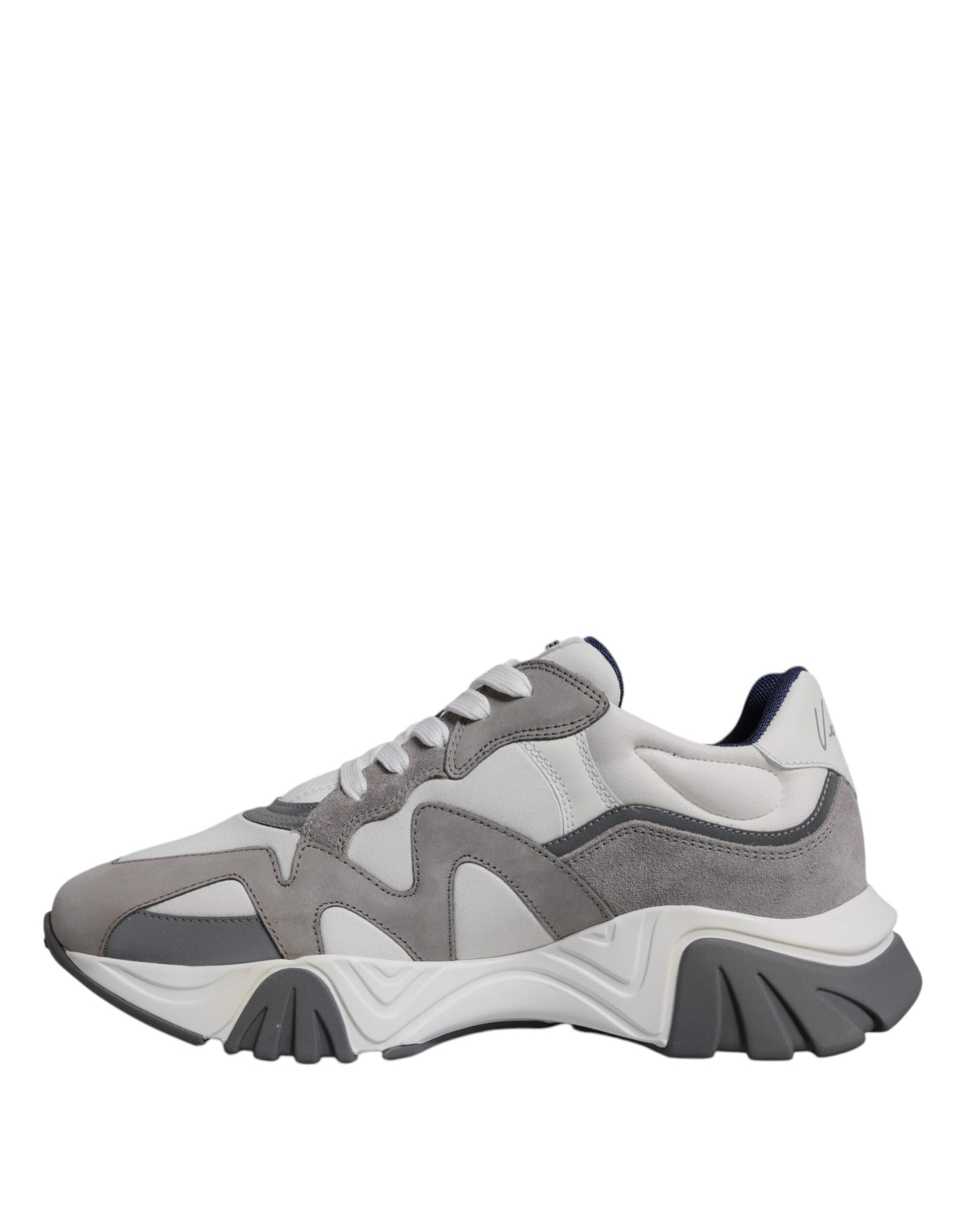 Grey Leather Neoprene Chunky Low Top Squalo Sneakers Shoes