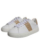 White Brown Greca Print TPU Low Top Men Sneakers Shoes