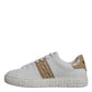 White Brown Greca Print TPU Low Top Men Sneakers Shoes