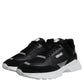 Black Canvas Quad Fabric Medusa Low Top Sneaker Shoes